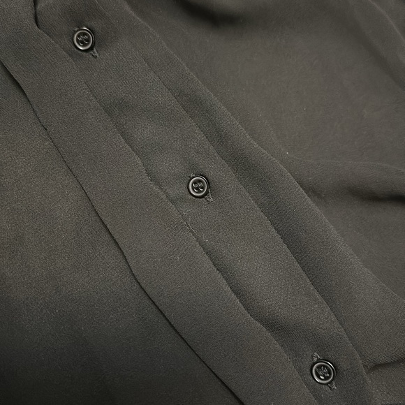 2 High Low Sleeveless Navy & Black Leopard Animal Print Blouses w/Collar - Picture 12 of 16